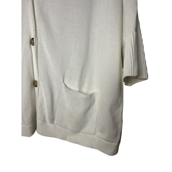 J. Jill Women's Relaxed V-Neck Pocket Button Front Cardigan Sweater Sz XL White - Picture 5 of 8